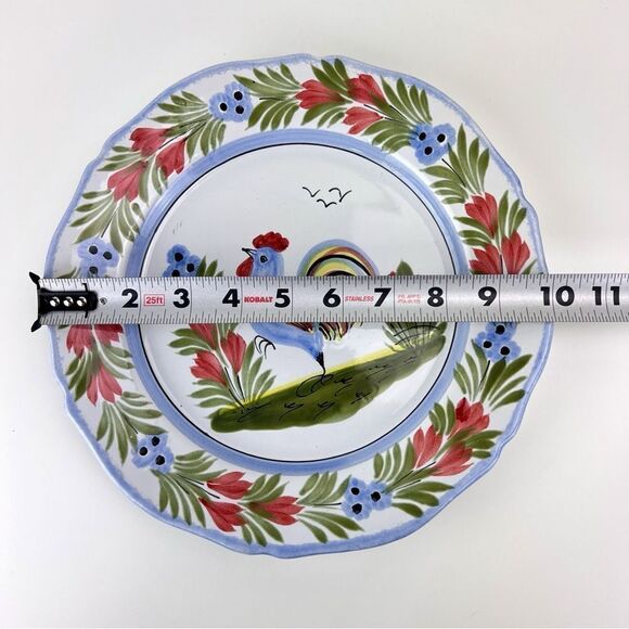 Henriot Quimper France Multicolor Rooster 10" Wall Hang Plate Hand Painted - Picture 6 of 6